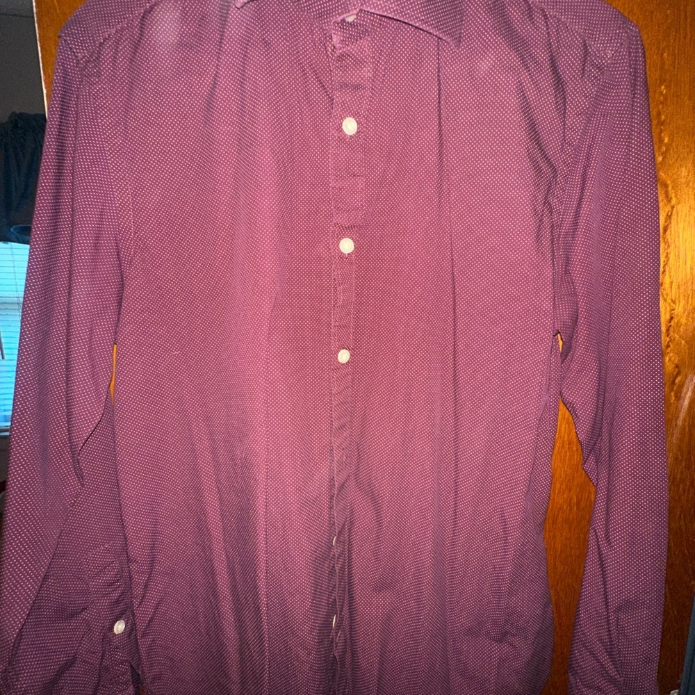 Michael Kors Purple Casual Button Down Shirt